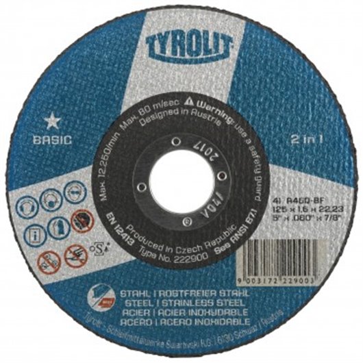 Disco Corte Acero/Inox Basic 230 X 3 X 22 Tyrolit
