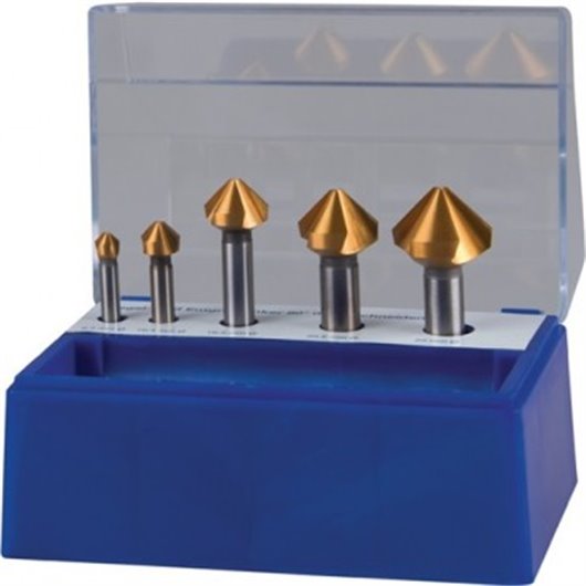 Avellanador Cnico Din335C Hss-Tin Cj/Plas 5Pz 6,3-25Mm Prom