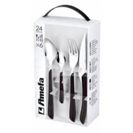 Cuberteria 24 Piezas Eclat Negro Amefa
