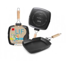 Grill Liso Aluminio Fundido Asa Abatible Lif 28 Cm Induccion