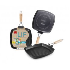 Grill Ondulado Aluminio Fundido Asa Abatible Lif 28 Cm Induc