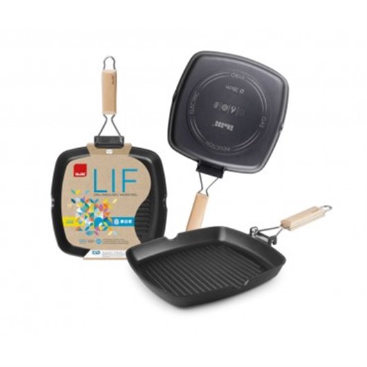 Grill Ondulado Aluminio Fundido Asa Abatible Lif 28 Cm Induc