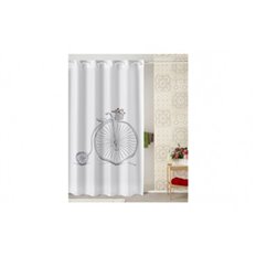 Cortina Bao Estampado Bike 180 X 200 Cm Poliester Atenas