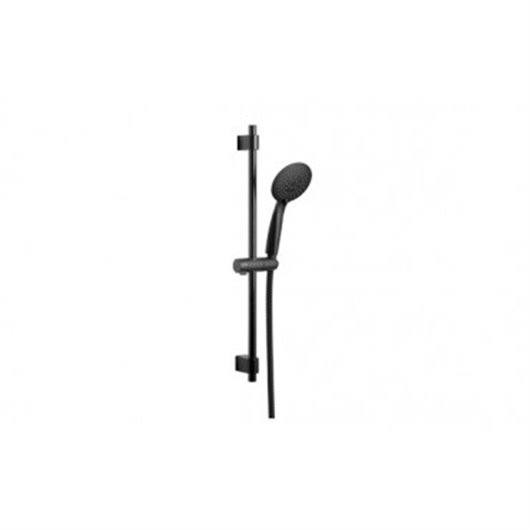 Set Barra Ducha Young Line Acero Inox Negro Mate 66 Cm Wenko
