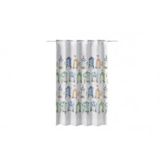 Cortina Bao Estampado Casitas 180 X 200 Cm Poliester Atenas