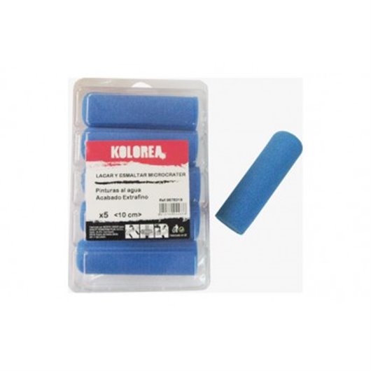 Mini Rodillo Recambio Microcrater Lacar/ Esmaltar Al Agua 5 Uds 10 Cm X 16 Mm Kolorea