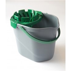 Cubo Con Escurridor 12 L Gris / Verde Ecolimpia