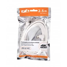 Cable Antena Conectores Acodados 2,5M Blanco Axil