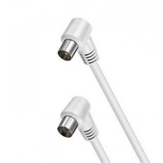 Cable Antena Conectores Acodados 2,5M Blanco Axil