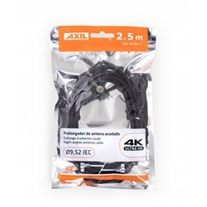 Cable Antena Conectores Acodados 2,5M Negro Axil