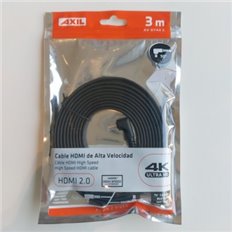 Cable Conexion Hdmi Plano Conectores Acodados 3M Axil