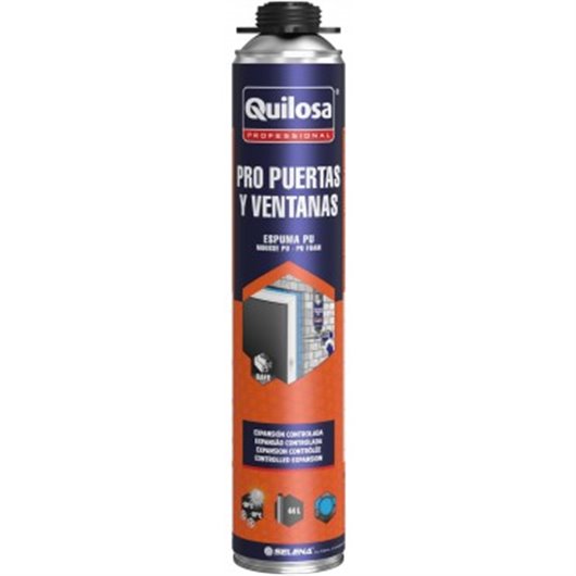 Espuma Poliuretano Pro Puertas Y Ventanas Pistola 750 Ml Quilosa