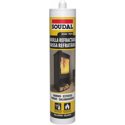 Masilla Refractaria Alta Temperatura 290 Ml Negro Soudal