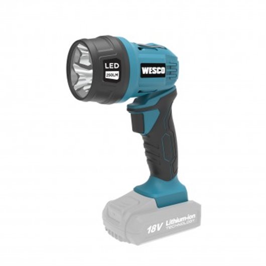 Linterna Profesional 250Lm Para Batera 18V Cabezal Pivotante 8 Posiciones Hasta 90 Wesco