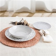 Vajilla 12 Pzas Porcelana Decorada Aquilea Gris Bidasoa