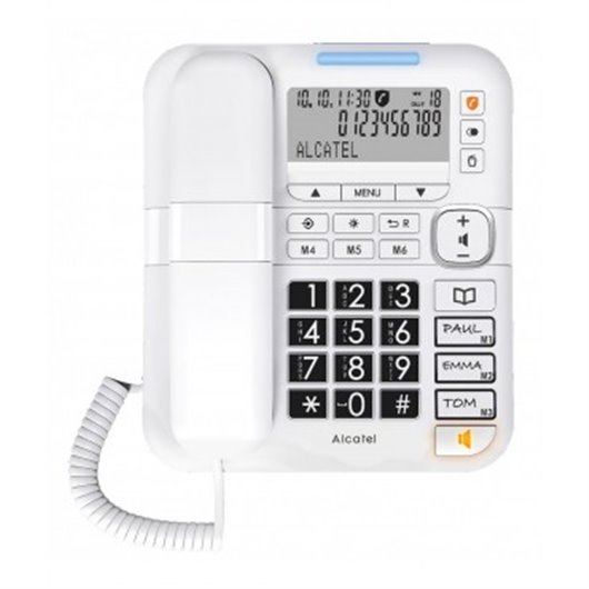 Telefono Con Cable Teclas Grandes Con Display Blanco Alcatel