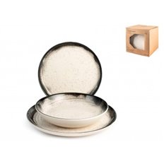 Vajilla 18 Pzas Stoneware Marte/Gris Negra