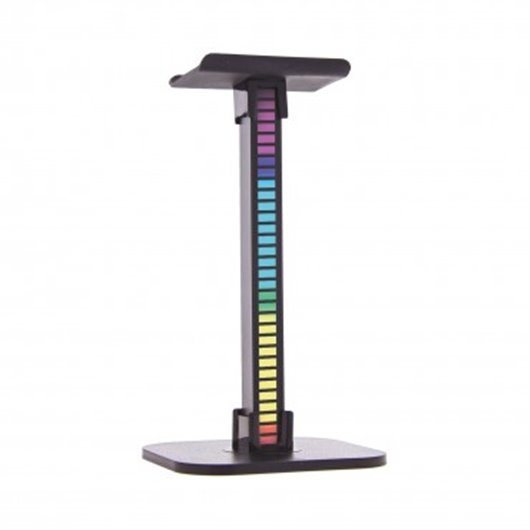 Soporte Para Auriculares Con Barra De Luz Led Rgb Digital Recargable Usb Music Sync Display 12 Pcs X
