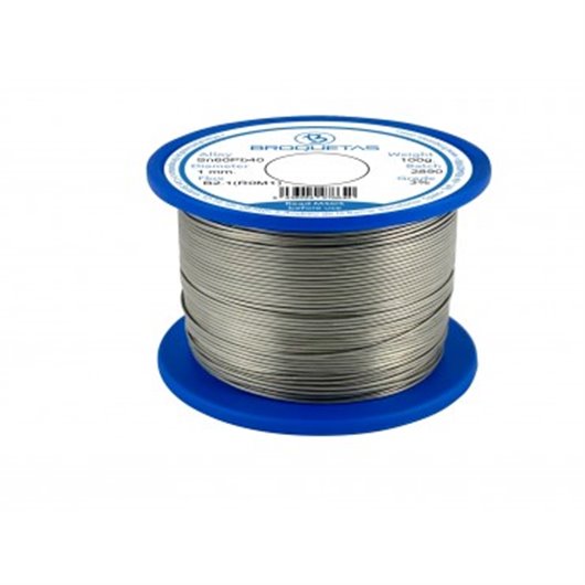Hilo De Soldar Estao 60Sn/ 40Pb  1 Mm 100 Gr Con Flux Broquetas