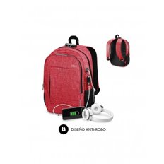 Mochila Para Portatil Antirrobo Urban Lock 16" Rojo Subblim
