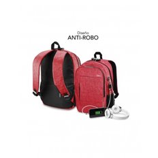 Mochila Para Portatil Antirrobo Urban Lock 16" Rojo Subblim