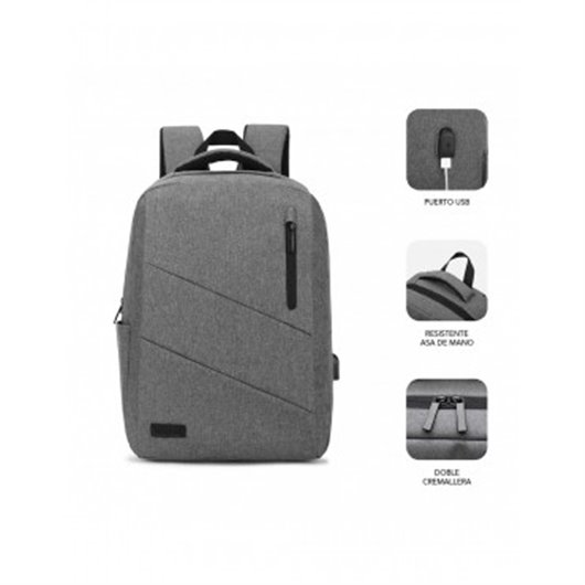 Mochila Para Portatil City 15,6" Gris Subblim