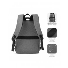 Mochila Para Portatil City 15,6" Gris Subblim