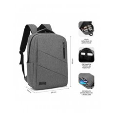 Mochila Para Portatil City 15,6" Gris Subblim