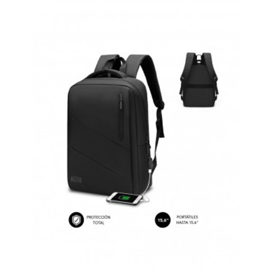 Mochila Para Portatil City 15,6" Negro Subblim