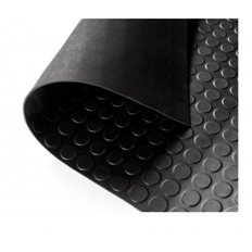 Pavimento Caucho Circulos 3 Mm Negro Rollo 10 M X 1 M Ancho