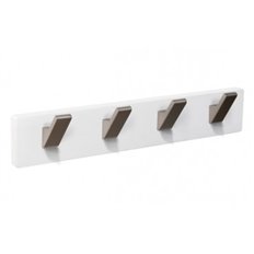 Percha Pared Madera Blanca 4 Ganchos Inox Mate Nesu
