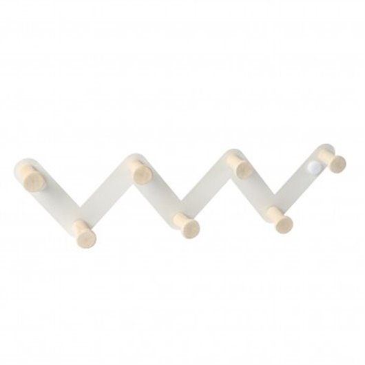 Percha Pared Madera Natural 330 Mm 7 Ganchos Blanca Nesu