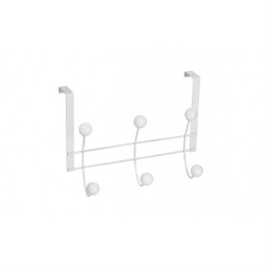 Percha Sobrepuerta Blanca 6 Bolas Blancas Nesu