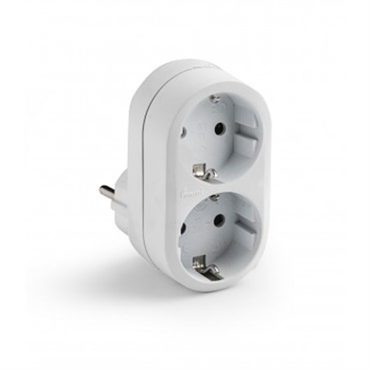 Adaptador Frontal 2 Tomas Blanco 16A 250V Famatel