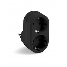 Adaptador Frontal 2 Tomas Negro 16A 250V Famatel
