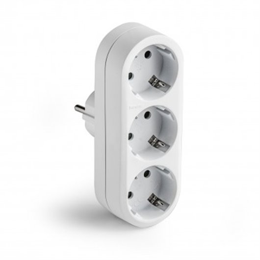 Adaptador Frontal 3 Tomas Blanco 16A 250V Famatel