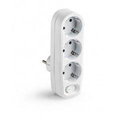 Adaptador Frontal 3 Tomas C0N Interruptor Blanco 16A 250V Famatel
