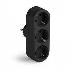 Adaptador Frontal 3 Tomas Negro 16A 250V Famatel