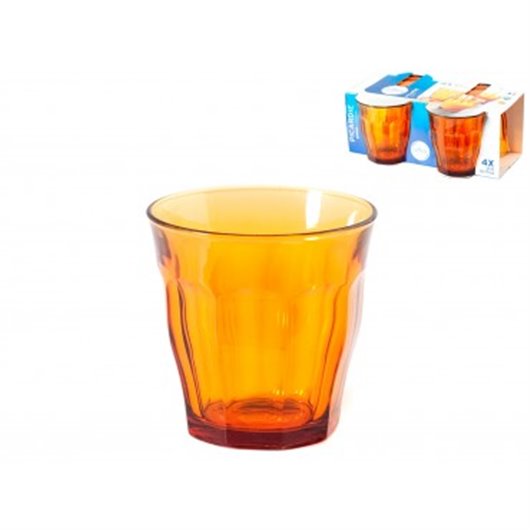 Vaso Agua Vidrio Picardie Pack 4 Uds 31 Cl Ambar