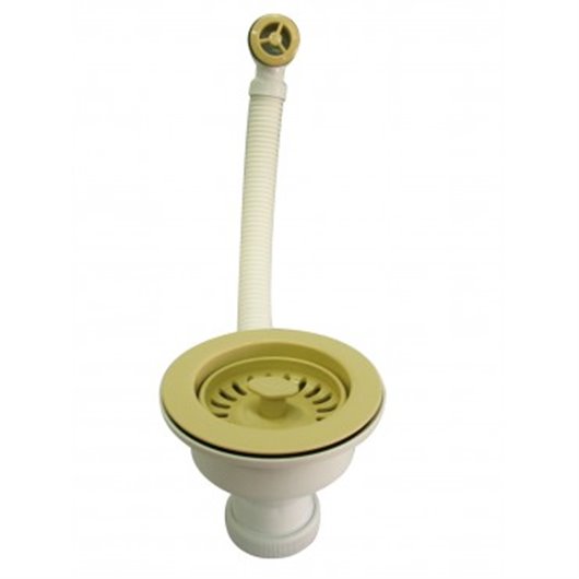 Valvula Cesta Con Rebosadero  113 Mm 1" 1/2" Crearplast