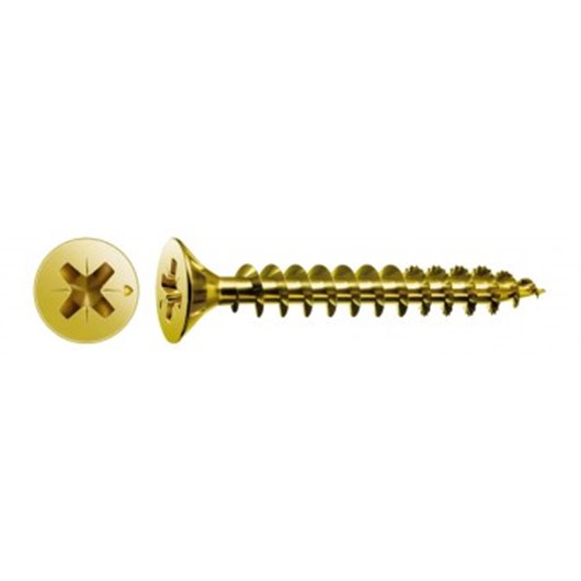 Tornillo Madera Cabeza Plana Pozi Bicromatado Caja Profesional 3,5 X 45 (19) 1000 Uds Spax