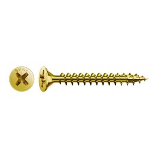 Tornillo Madera Cabeza Plana Pozi Bicromatado Caja Profesional 4 X 40 (20) 1000 Uds Spax
