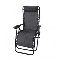Sillon Plegable Relax Con Cojin Zero Gravity Gris Import