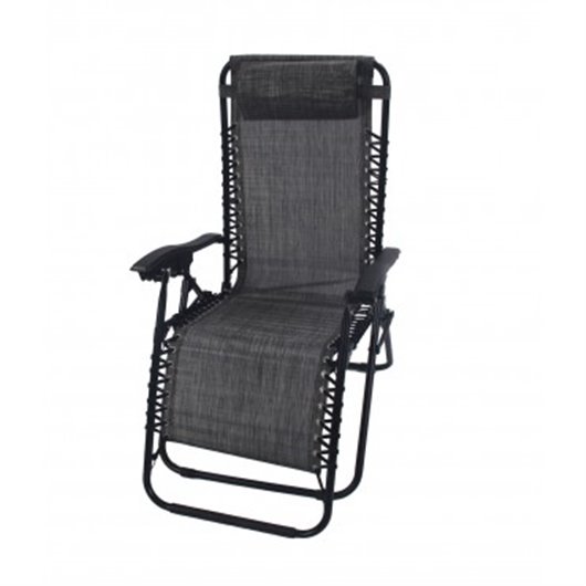 Sillon Plegable Relax Con Cojin Zero Gravity Gris Import
