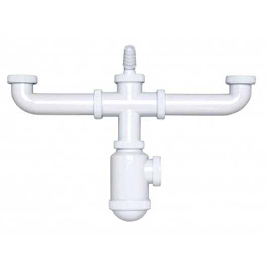 Sifon Botella Doble Con Toma  40 Mm 1" Crearplast