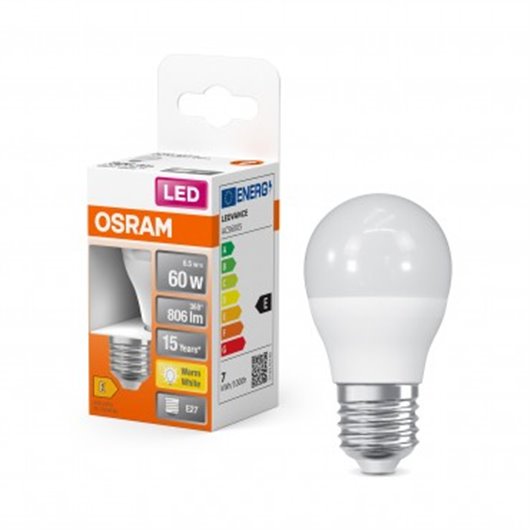 Bombilla Esferica Led E27 7W 806Lm 2700K Ip20 Osram