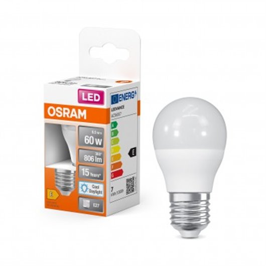 Bombilla Esferica Led E27 7W 806Lm 6500K Ip20 Osram