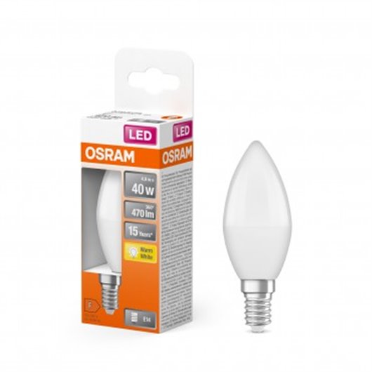 Bombilla Vela Led E14 4,9W 470Lm 2700K Ip20 Osram