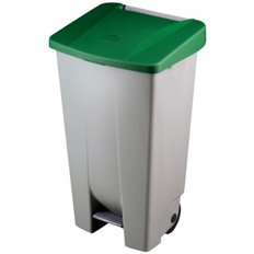 Contenedor Selectivo Tapa Azul Pedal Y Ruedas 80 L Denox