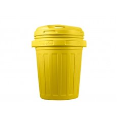 Cubo Basura Con Tapa Rosca 70 L - Amarillo